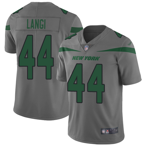 New York Jets Limited Gray Men Harvey Langi Jersey NFL Football #44 Inverted Legend->new york jets->NFL Jersey